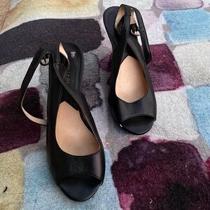 Michael Kors black leather platform sandals Immaculate condition